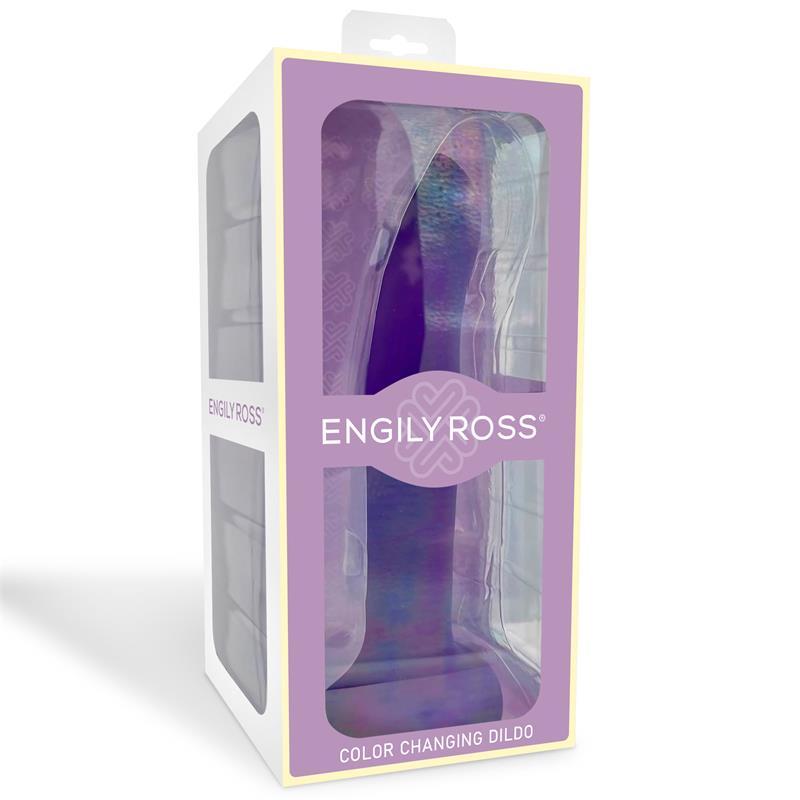 Spalvas keičiantis dildo su stipriu siurbtuku