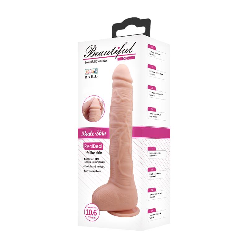 Tikroviškas dildo su siurbtuku ir tekstūra