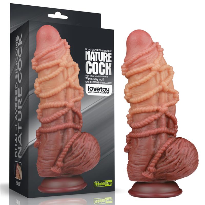Dildo su siurbtuku ir tekstūruota paviršiumi