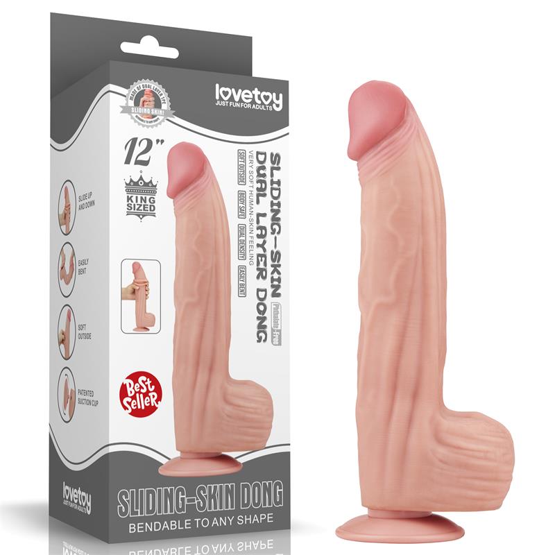Dvisluoksnis dildo su natūraliu pojūčiu