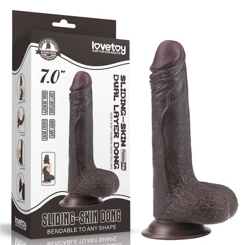 Dvisluoksnis dildo su tikroviška tekstūra