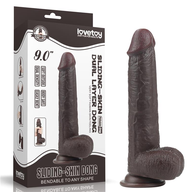 Dildo su dvisluoksne medžiaga ir lankstumu