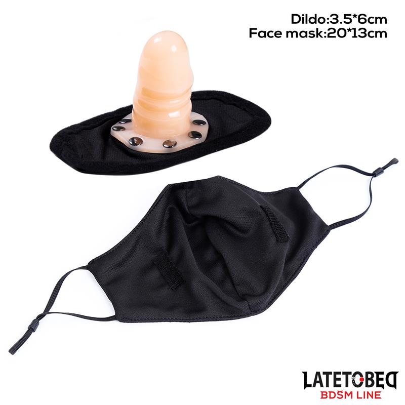 BDSM kaukė su nuimamu dildą