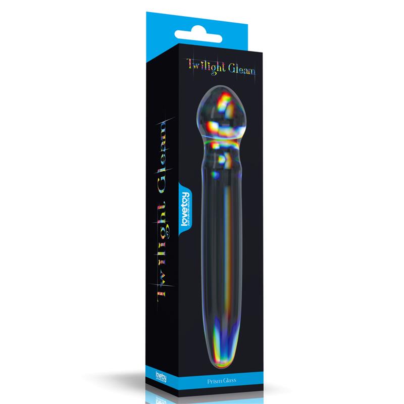 Stiklinis dildo su liuminescencinėmis dėmėmis