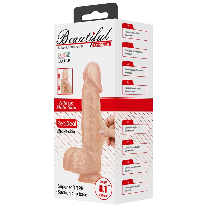 Didelis dildo su siurbtuku ir realistišku dizainu