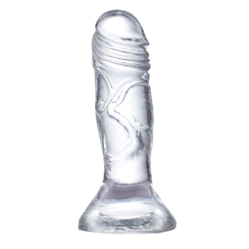 Skaidrus dildo su siurbtuku ir tikrovišku pojūčiu