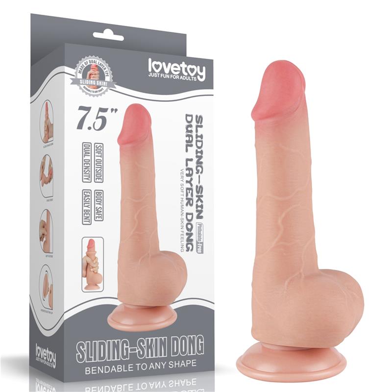 Realistinis dildo su dvigubu sluoksniu