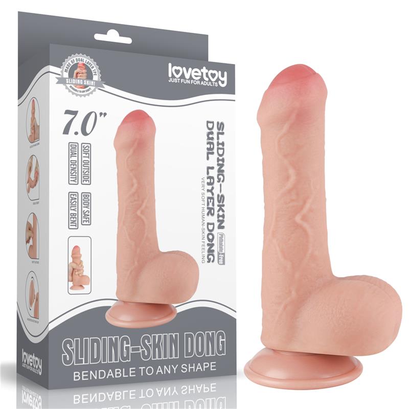 Dvisluoksnis dildo su natūraliu pojūčiu