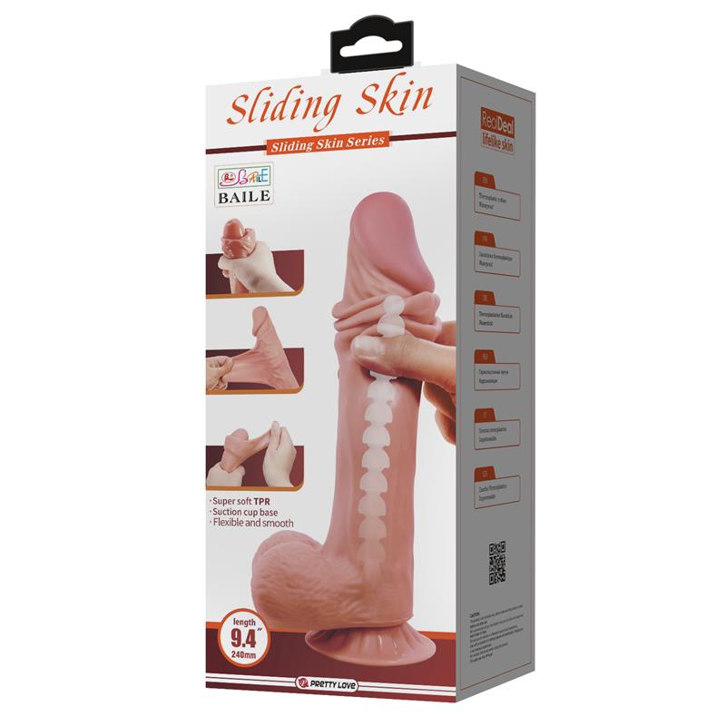 Tikroviškas dildo su siurbtuku ir ergonomiška forma