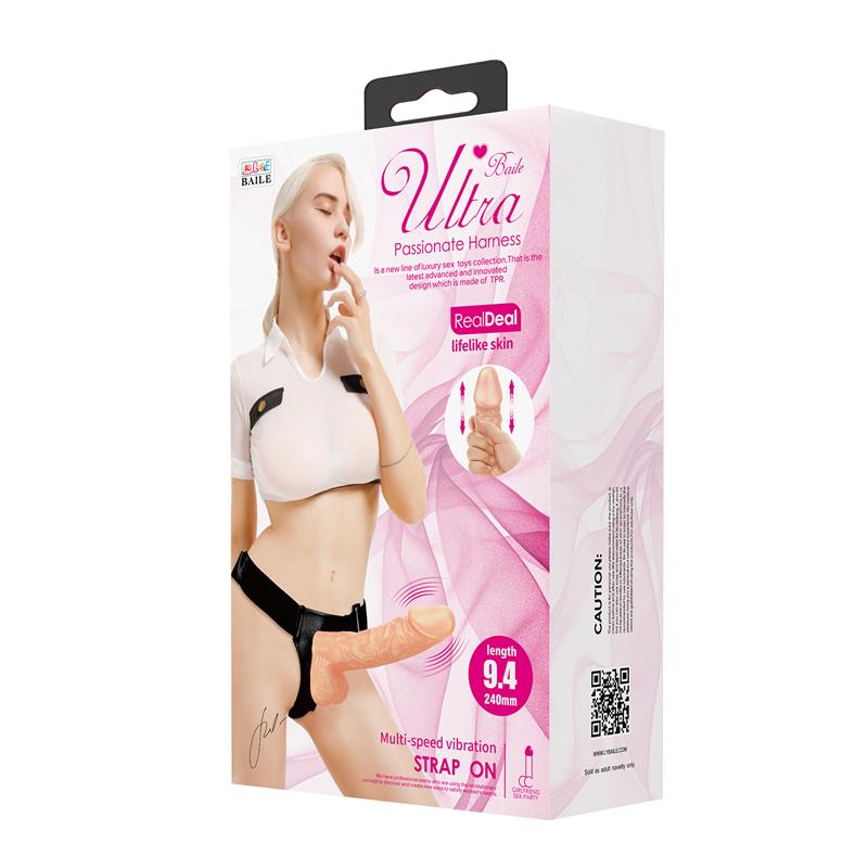 Vibruojantis dildo su dirželiu ir lankstumu