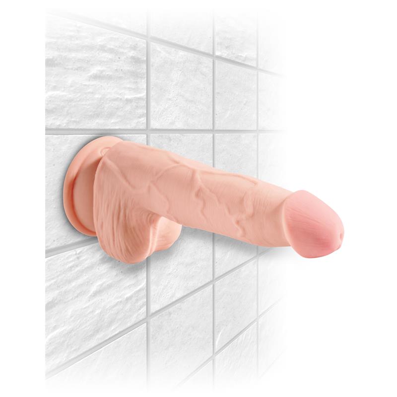 Dildo su galingu siurbtuku ir trigubu tankiu