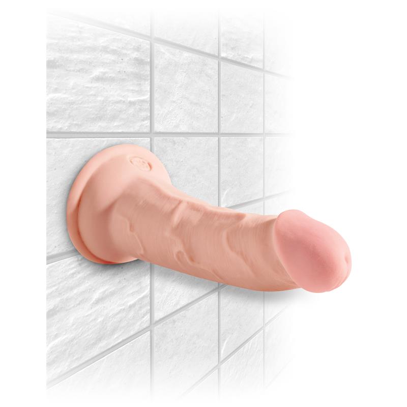 Dildo su siurbtuku ir trigubo tankio struktūra