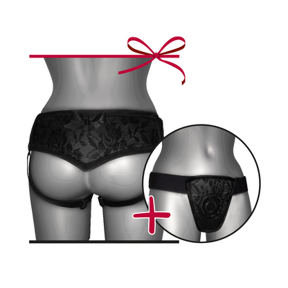 Diržas su reguliuojamu žiedu dildams S–XL