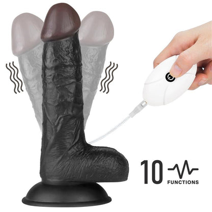 Diržas su dildo ir vibracija, reguliuojamas dydis