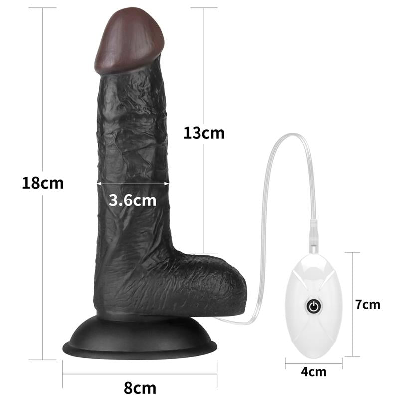 Diržas su dildo ir vibracija, reguliuojamas dydis