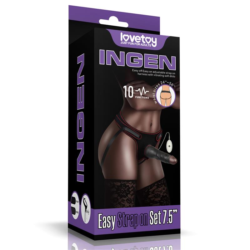 Reguliuojamas strap-on su vibruojančiu dildo