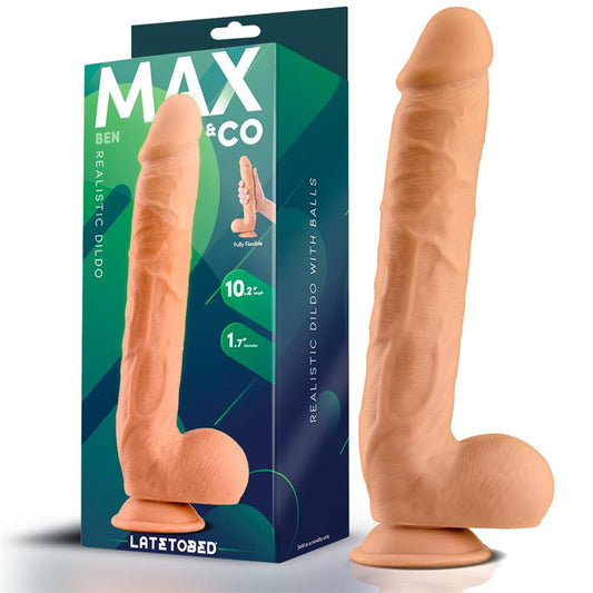 Realistiškas dildo su siurbtuku ir minkštu paviršiumi