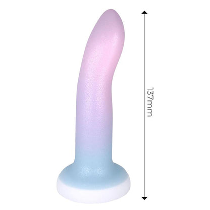 Dildo su siurbtuku ir skysto silikono paviršiumi