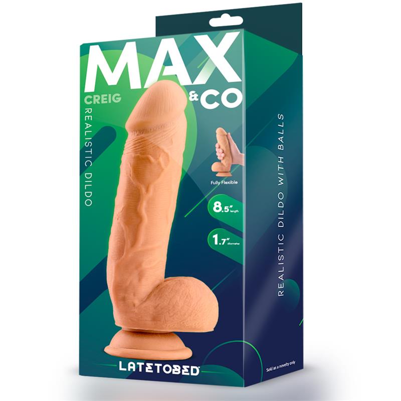 Dildo su siurbtuku ir realistišku dizainu