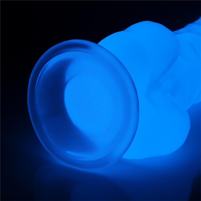 Dildo su mėlyna šviesa ir siurbtuku