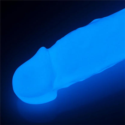 Dildo su mėlyna šviesa ir siurbtuku