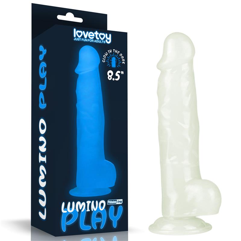 Dildo su mėlyna šviesa ir siurbtuku