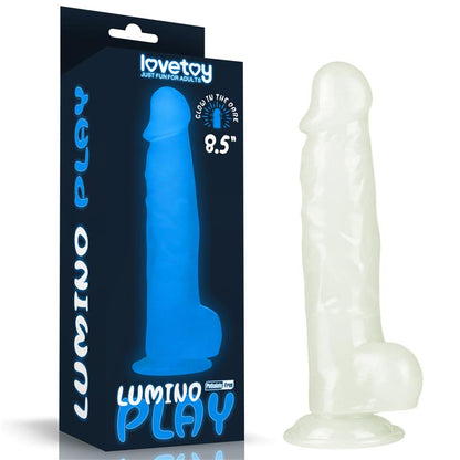 Dildo su mėlyna šviesa ir siurbtuku