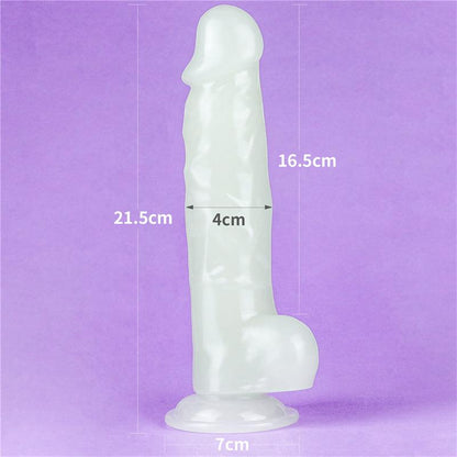 Dildo su mėlyna šviesa ir siurbtuku