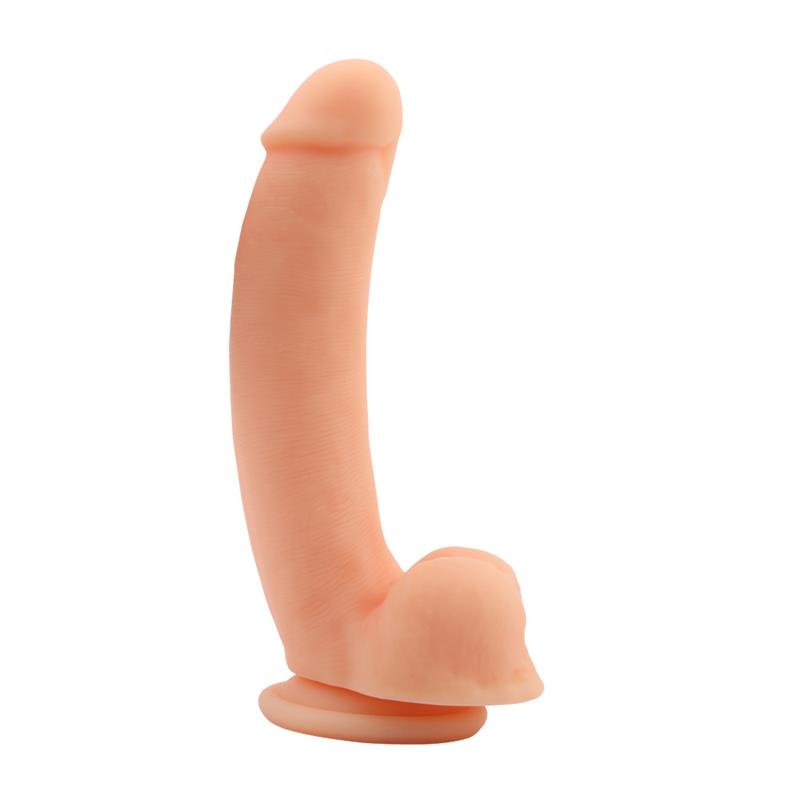 Lenktas dildo su siurbtuku ir natūraliu pojūčiu