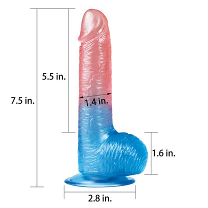 Tikroviškas dildo su siurbtuku ir tekstūra