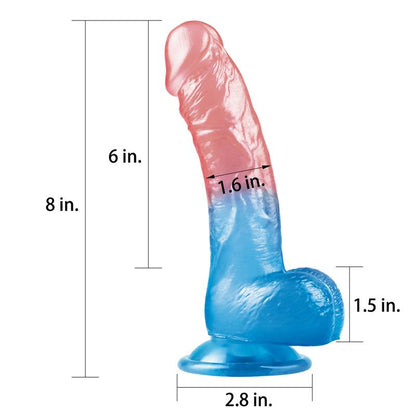 Dildo su siurbtuku ir tekstūruota paviršiumi