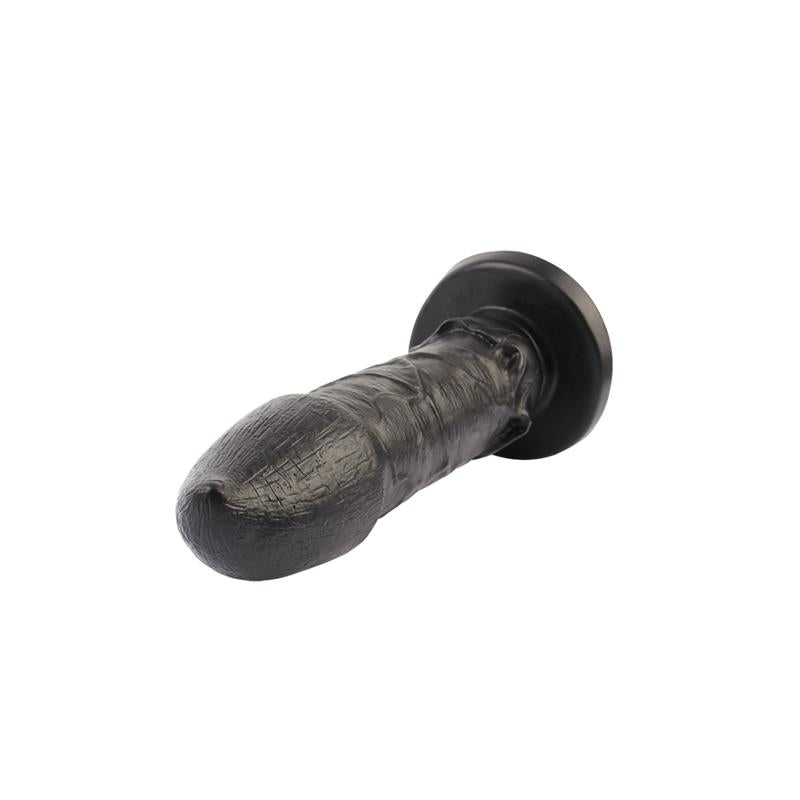 Dildo su siurbtuku ir tekstūruota forma