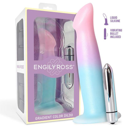 Dildo su siurbtuku ir vibruojančia kulka