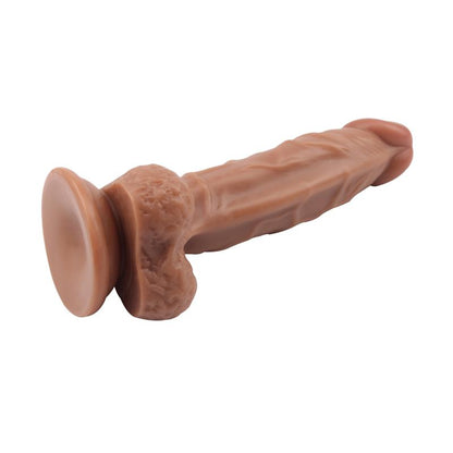 Tikroviškas dildo su siurbtuku ir dvigubu tankiu