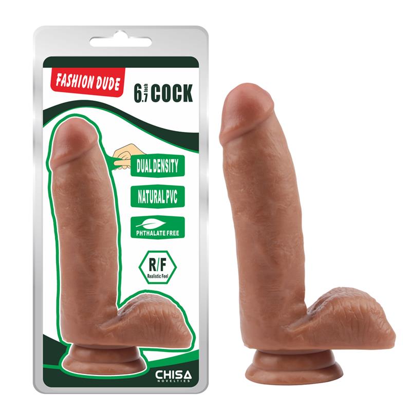 Išlenktas dildo su siurbtuku ir realistiška forma