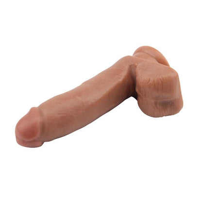 Išlenktas dildo su siurbtuku ir realistiška forma
