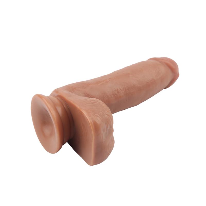 Išlenktas dildo su siurbtuku ir realistiška forma