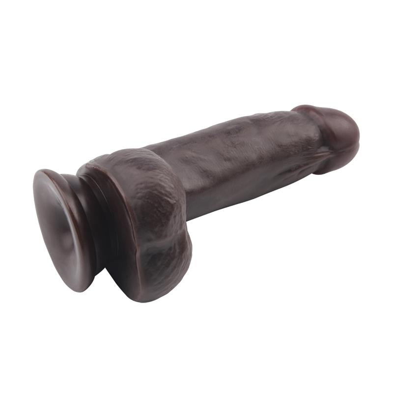 Išlenktas dildo su siurbtuku ir natūraliu pojūčiu