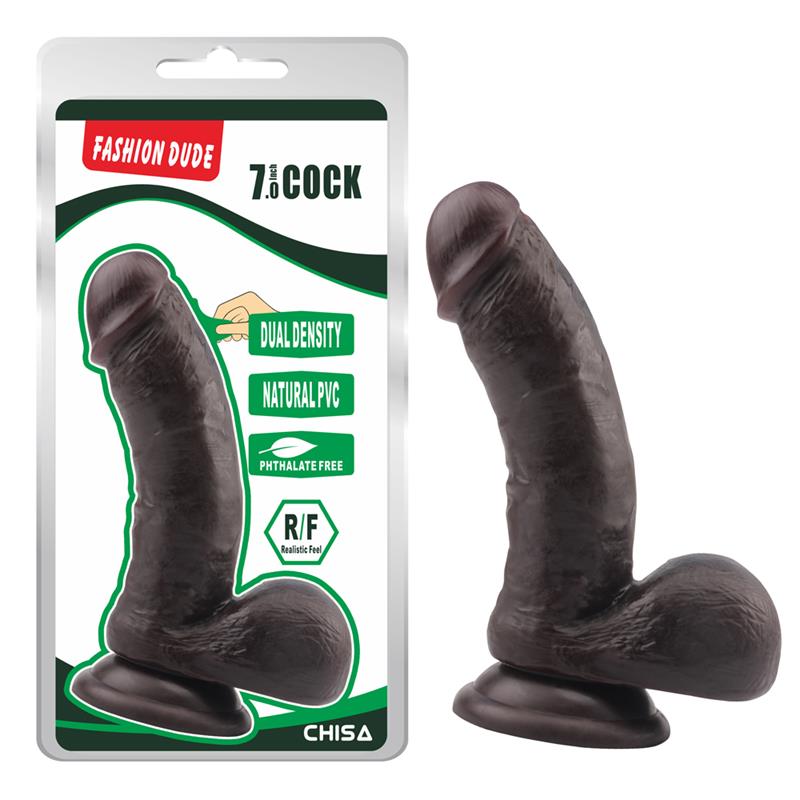 Tikroviškas dildo su siurbtuku ir dvigubu tankiu