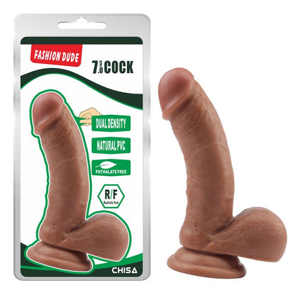 Realistiškas dildo su siurbtuku ir išlenkta forma