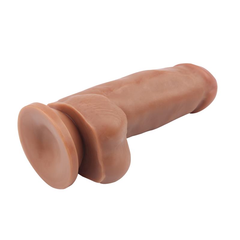 Išlenktas dildo su siurbtuku ir natūraliu pojūčiu