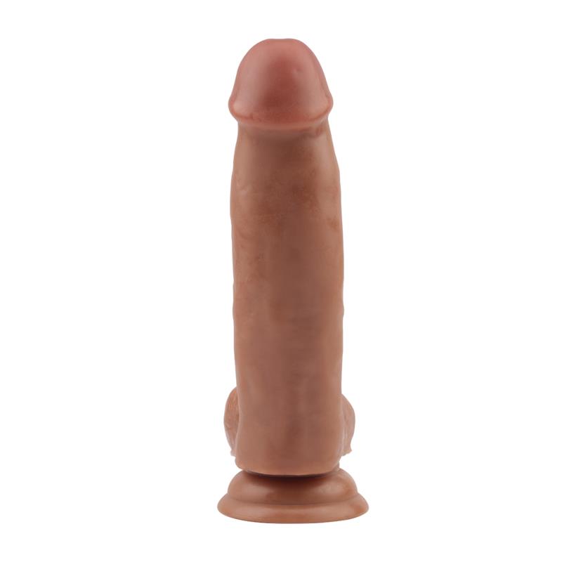 Išlenktas dildo su siurbtuku ir dvigubu tankiu