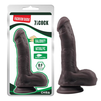 Išlenktas dildo su siurbtuku ir dvigubu tankiu