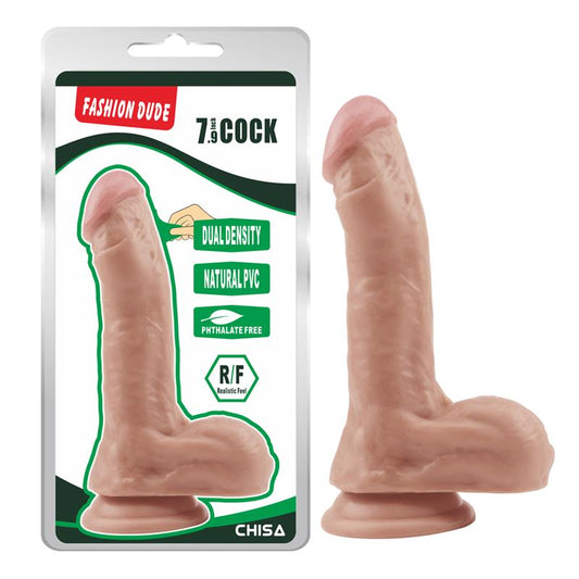 Išlenktas dildo su siurbtuku ir dvigubu tankiu