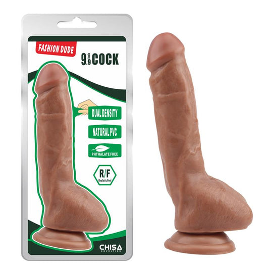 Tikroviškas dildo su siurbtuku ir dvigubu tankiu