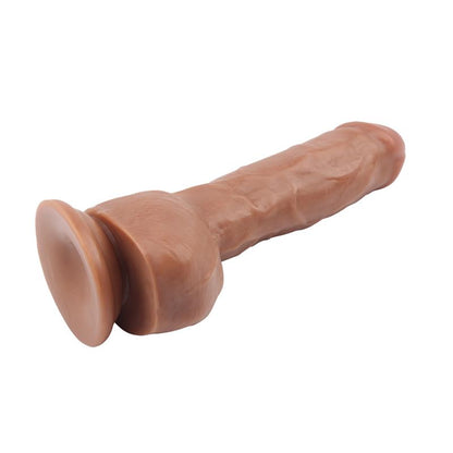 Tikroviškas dildo su siurbtuku ir dvigubu tankiu