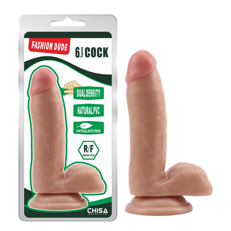 Išlenktas dildo su siurbtuku ir dvigubu tankiu