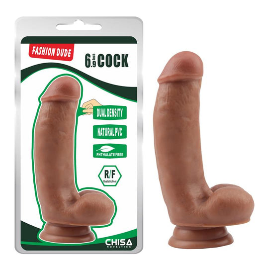 Išlenktas dildo su siurbtuku ir realistišku dizainu