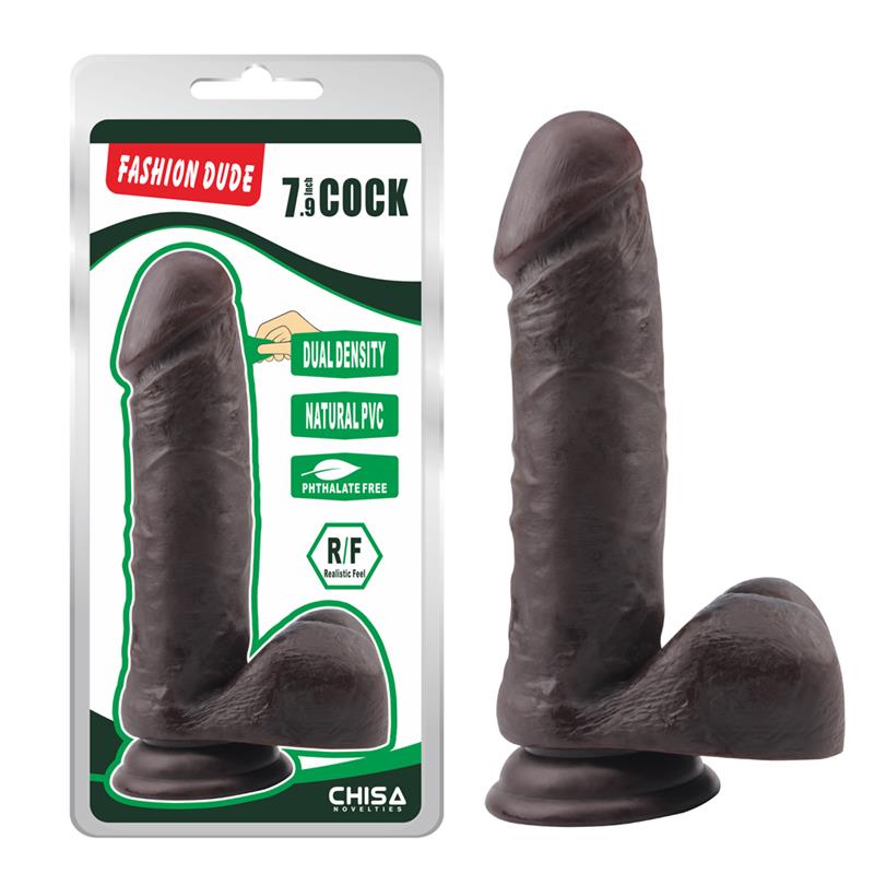 Išlenktas dildo su siurbtuku ir natūraliu pojūčiu