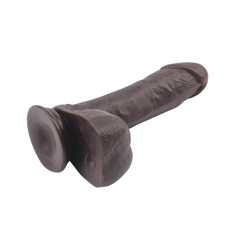 Išlenktas dildo su siurbtuku ir natūraliu pojūčiu